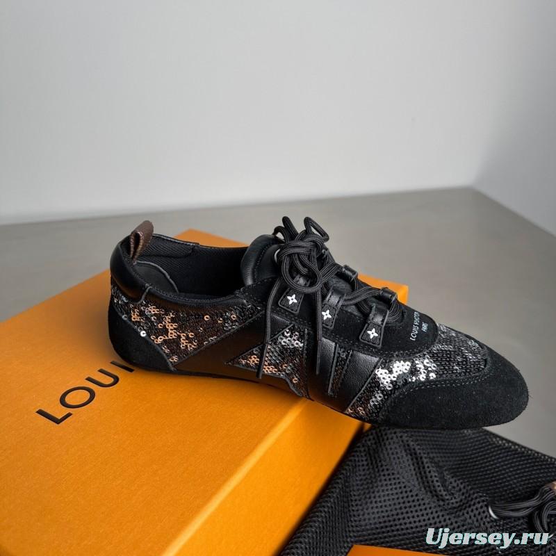 Lv Sneakerina 2025 SS Ballet Round Toe Lace-Up Low Top Lifestyle Casual Shoes - YC