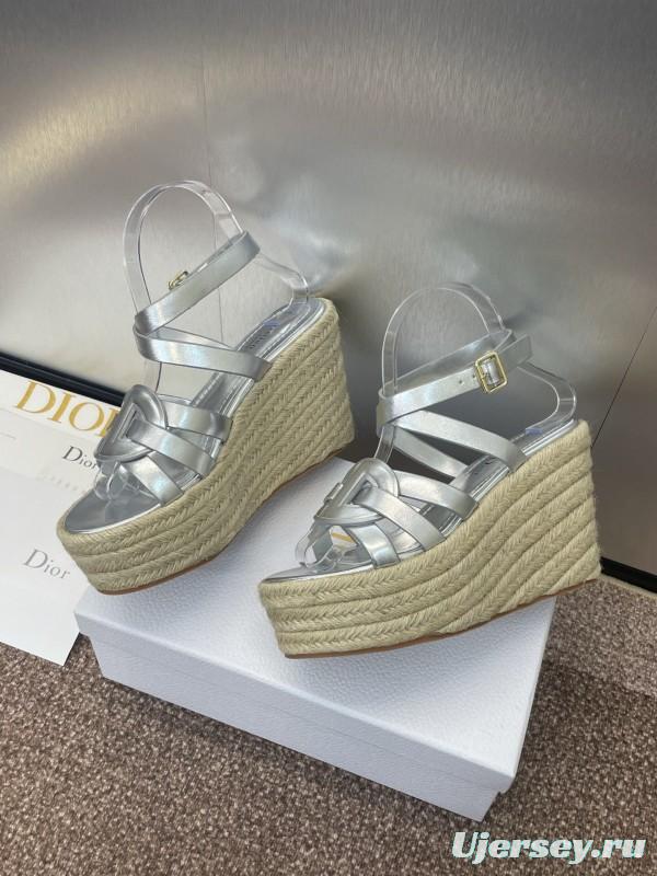 Dior D-Club Jelly Color Hollow Layered Cross Strap Platform High Heel Women's Shoes - KFY00290