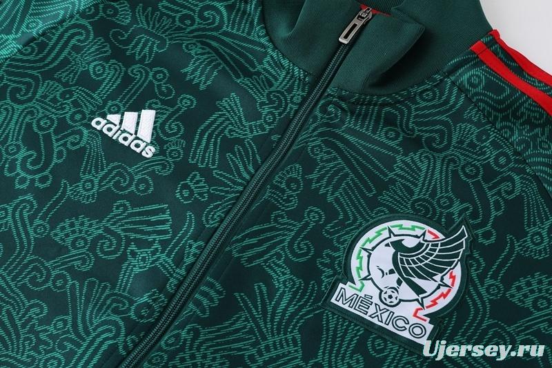 2025 Mexico Green Full Zipper Jacket+Long Pants