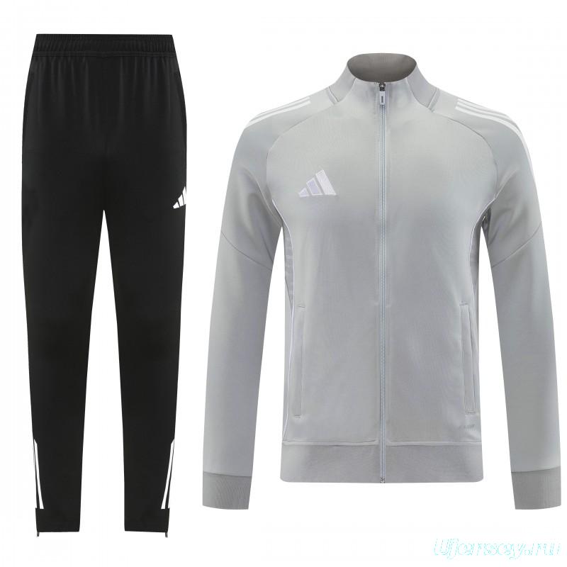 2025 Adidas Grey Full Zipper Jacket+Long Pants