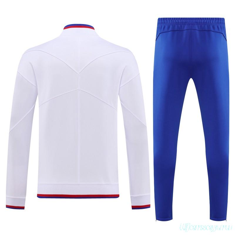 2026 England White FULL Zipper Jacket Tracksuit +Long Pants