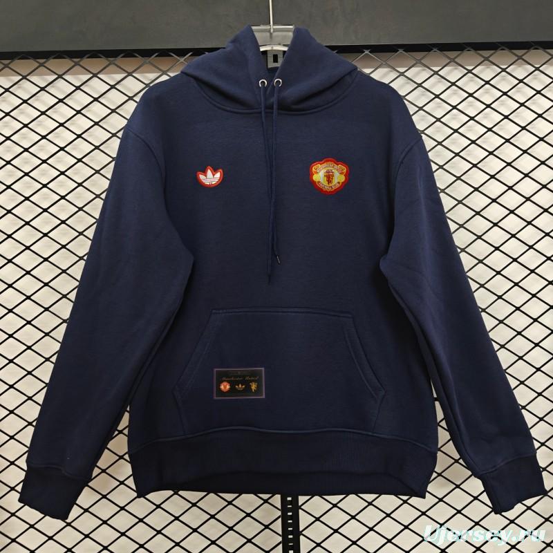 25/26 Manchester United Retro Embroidered Logo Hoodie 9 Colors