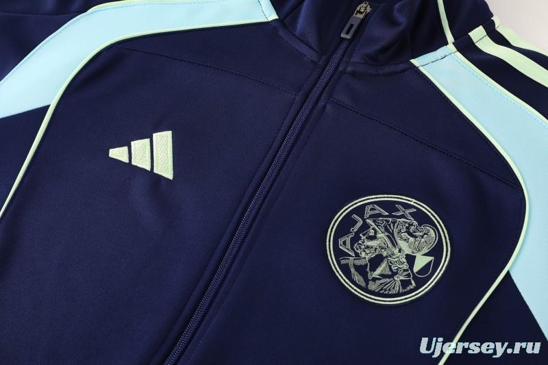 25/26 Ajax Amsterdam Navy Blue Full zipper Jacket Tracksuit+ long pants