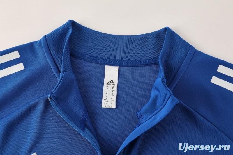 25/26  Adidas Royal Blue/Sky Blue Full zipper Jacket Tracksuit+ long pants