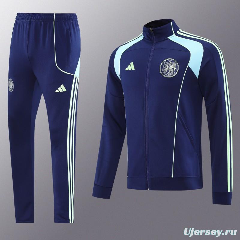 25/26 Ajax Amsterdam Navy Blue Full zipper Jacket Tracksuit+ long pants