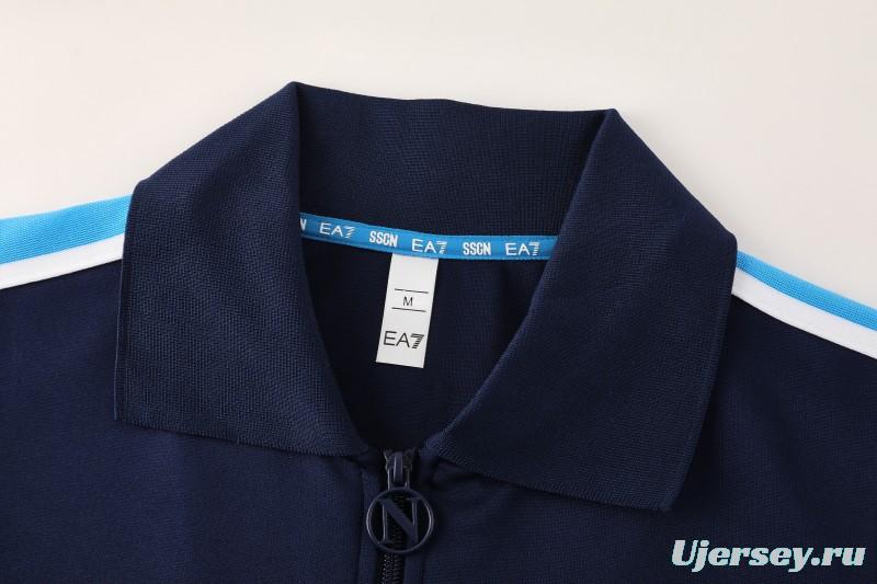 25/26 SSC Napoli Navy Blue  Full zipper Jacket Tracksuit+ long pants