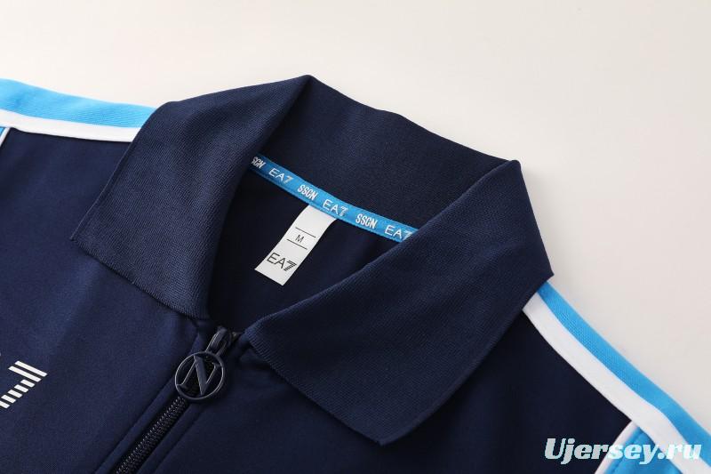 25/26 SSC Napoli Navy Blue  Full zipper Jacket Tracksuit+ long pants