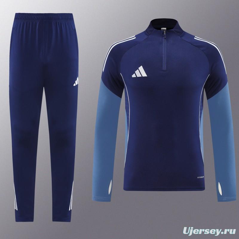 25/26  Adidas Navy Blue Full zipper Jacket Tracksuit+ long pants