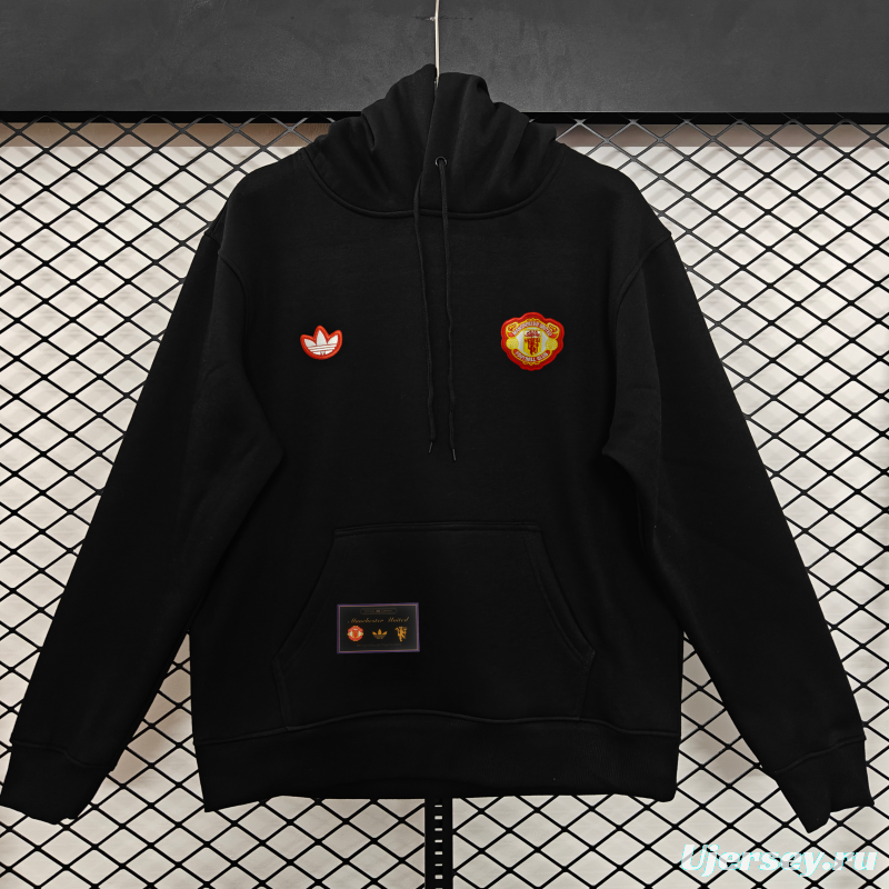 25/26 Manchester United Retro Embroidered Logo Hoodie 9 Colors