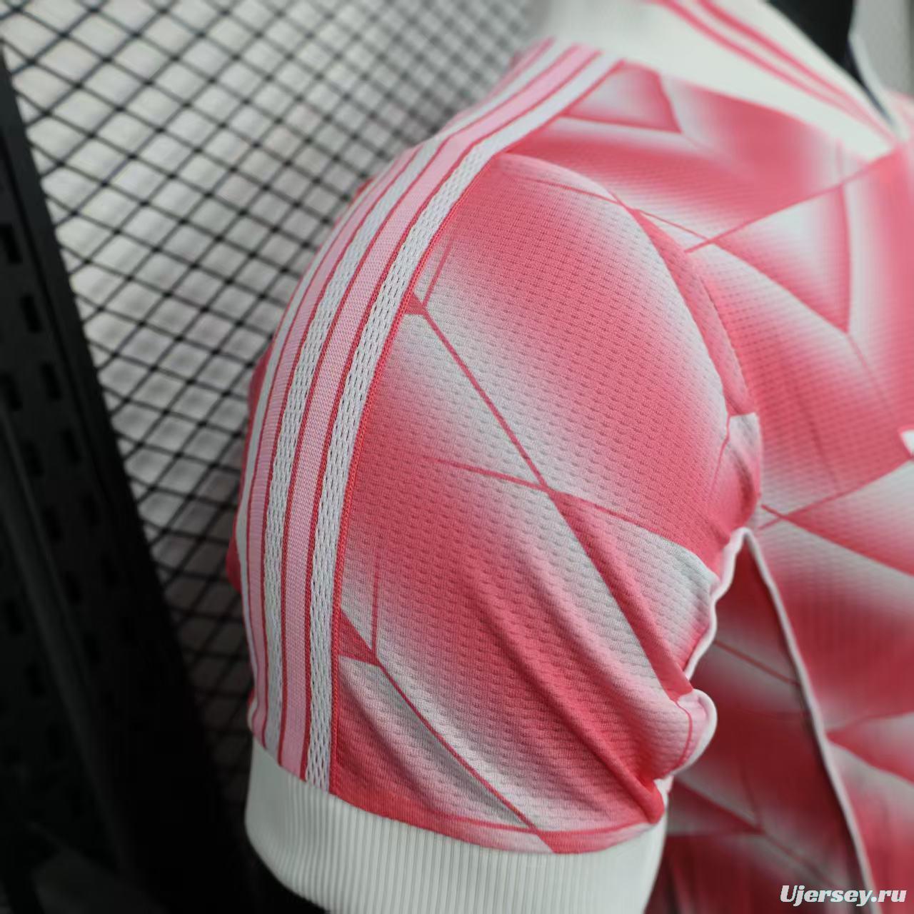 Player Version 1988/89 Real Madrid Third Pink with Geometric Chevron Pattern Jersey