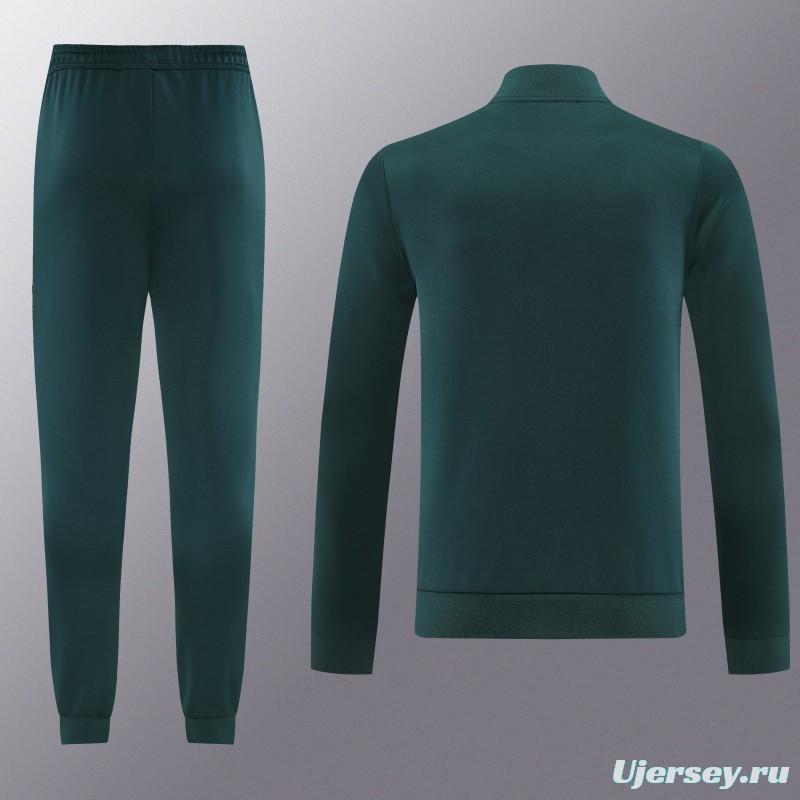 25/26  Juventus Retro Dark Green  Full zipper Jacket Tracksuit+ long pants