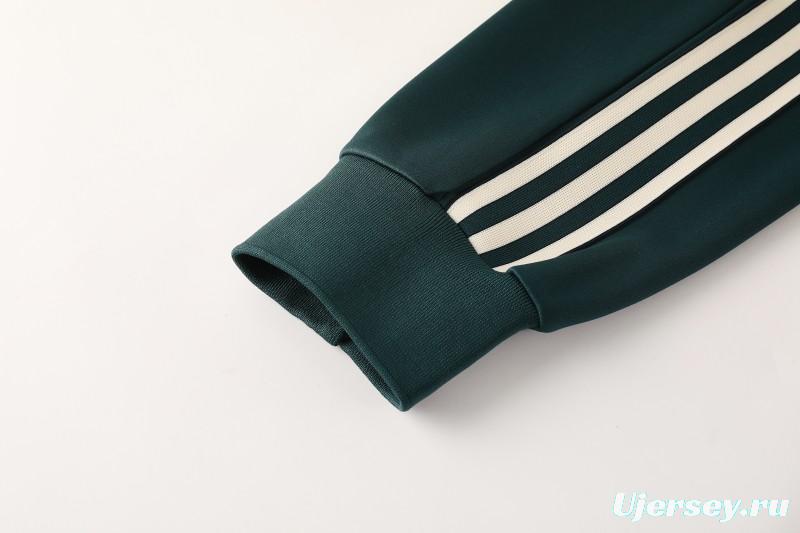 25/26  Juventus Retro Dark Green  Full zipper Jacket Tracksuit+ long pants