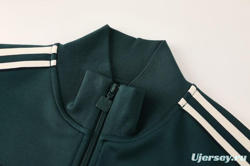 25/26  Juventus Retro Dark Green  Full zipper Jacket Tracksuit+ long pants