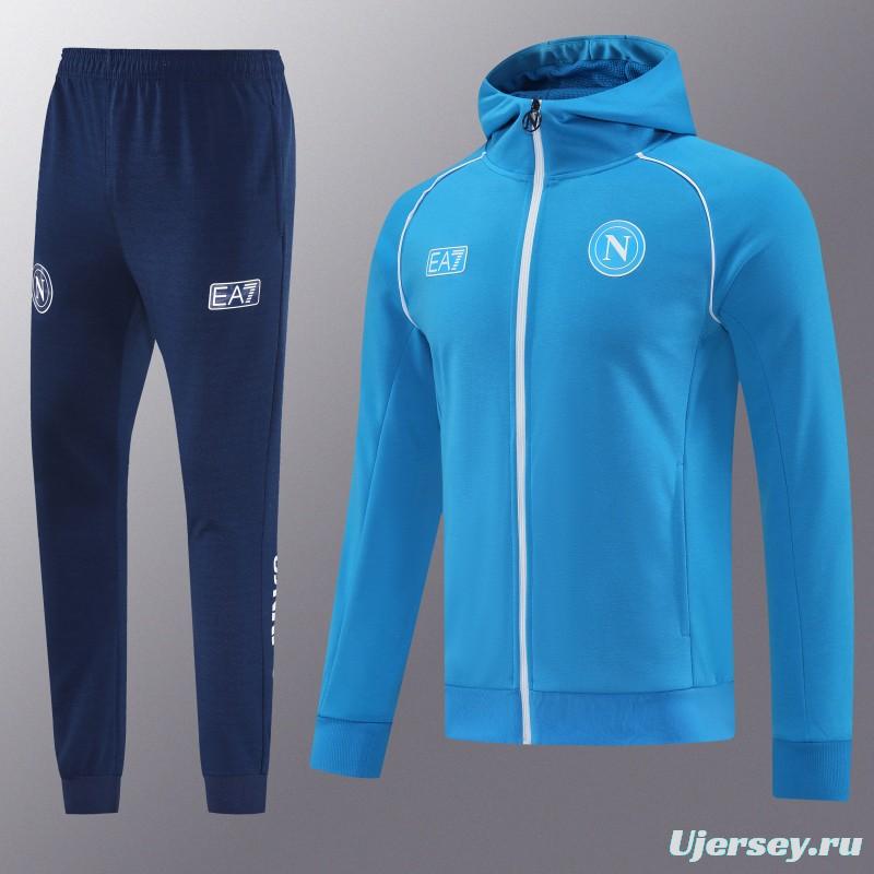 25/26  Napoli Sky Blue  Full zipper Jacket Tracksuit+ long pants