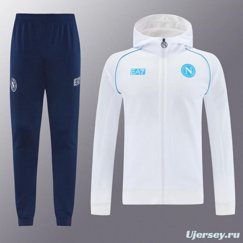 25/26 Napoli  White  Full zipper Jacket Tracksuit+ long pants