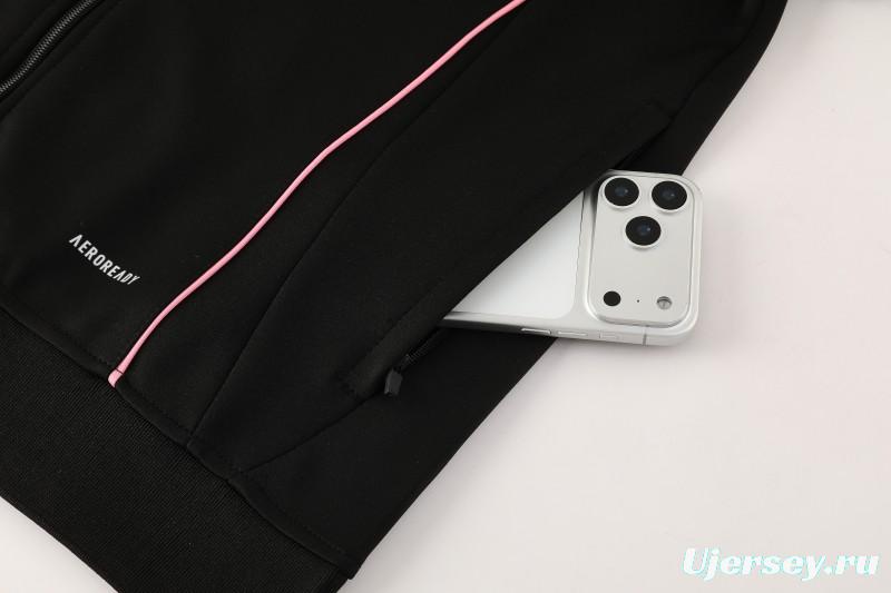 25/26  Juventus Black  Full zipper Jacket Tracksuit+ long pants