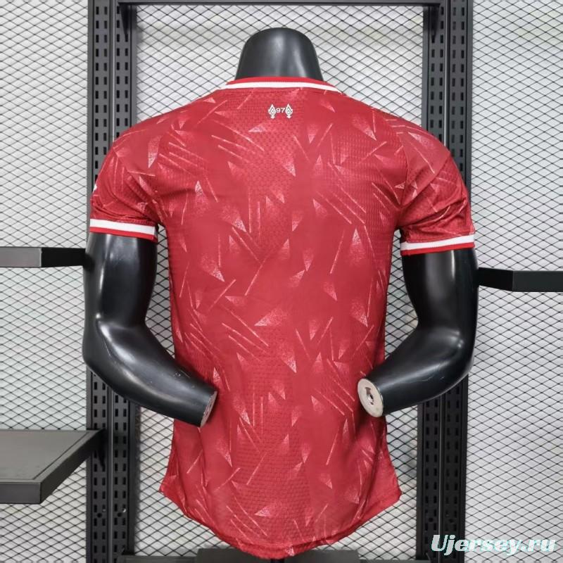 25/26 Player Version  Liverpool Home Red Abstract Pattern Jersey
