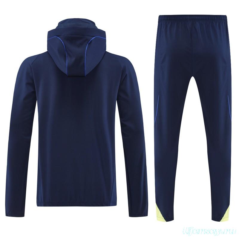 25/26 Boca Juniors Navy Blue Full zipper Jacket Tracksuit+ long pants