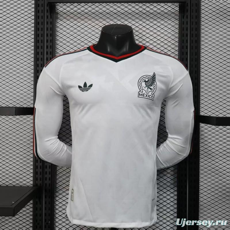 Player Version 2026 Mexico Away White Long Sleeve Jersey