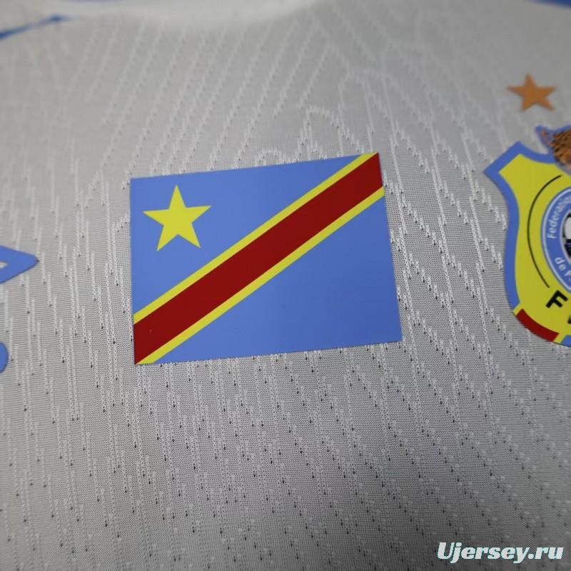 Player Version 2026 DR Congo Third White Blue Geometric Jersey