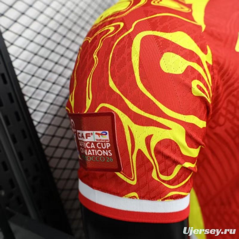 Player Version 2026 DR Congo Away Red Yellow Flame Jersey