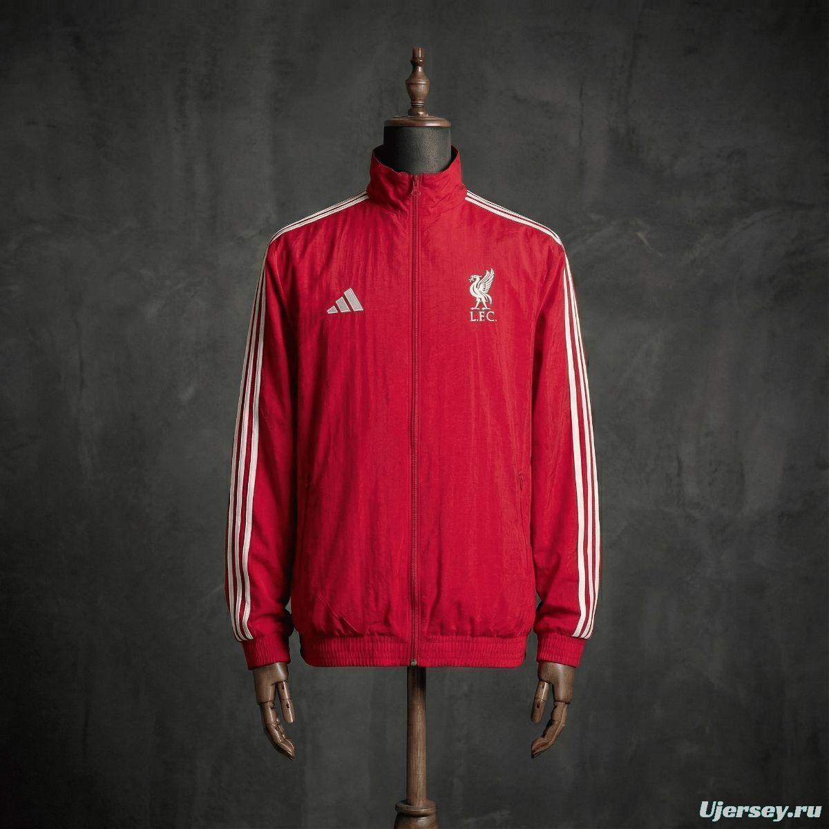 2026 Liverpool Red And White Reversible Full Zipper Jacket