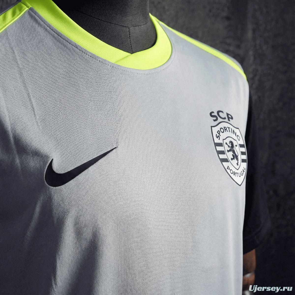 25/26 Sporting Lisbon Training Jersey Gray Jersey