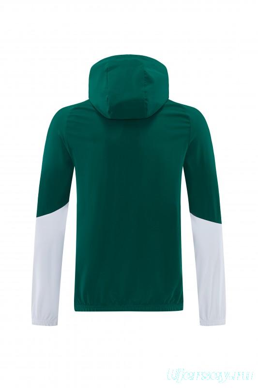 2026 Italy Green Hoodie Full Zipper Windbreaker + Long Pants