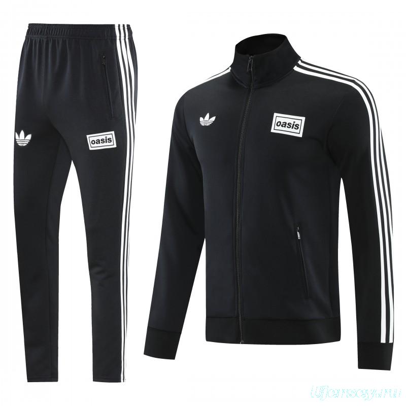2026 Adidas Black Full Zipper Jacket + Long Pants