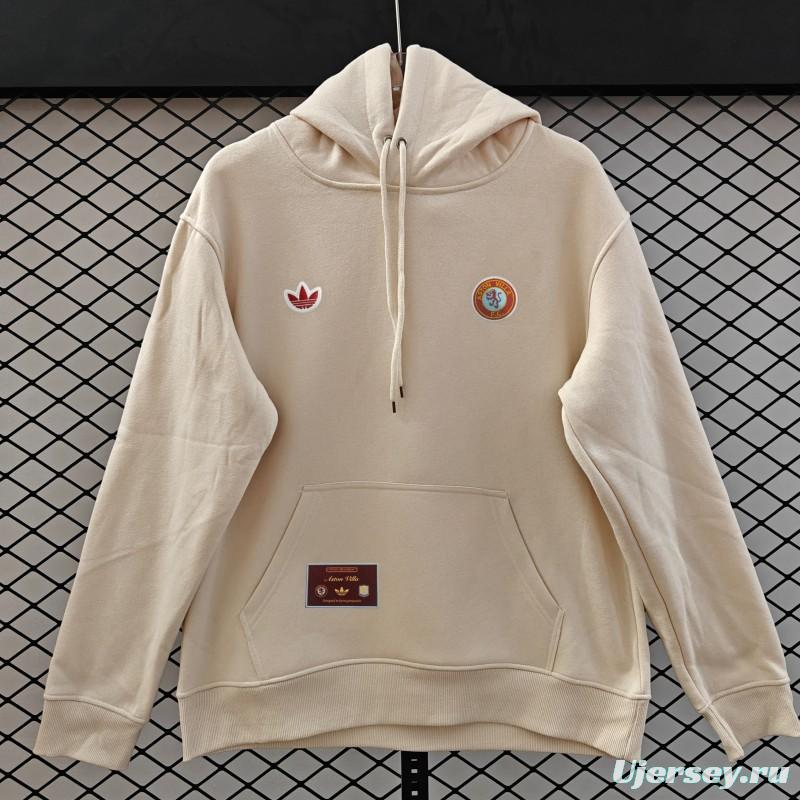 Player Version 2026  Aston Villa x Adidas Home Embroidered Fleece Hoodie 9 Colors