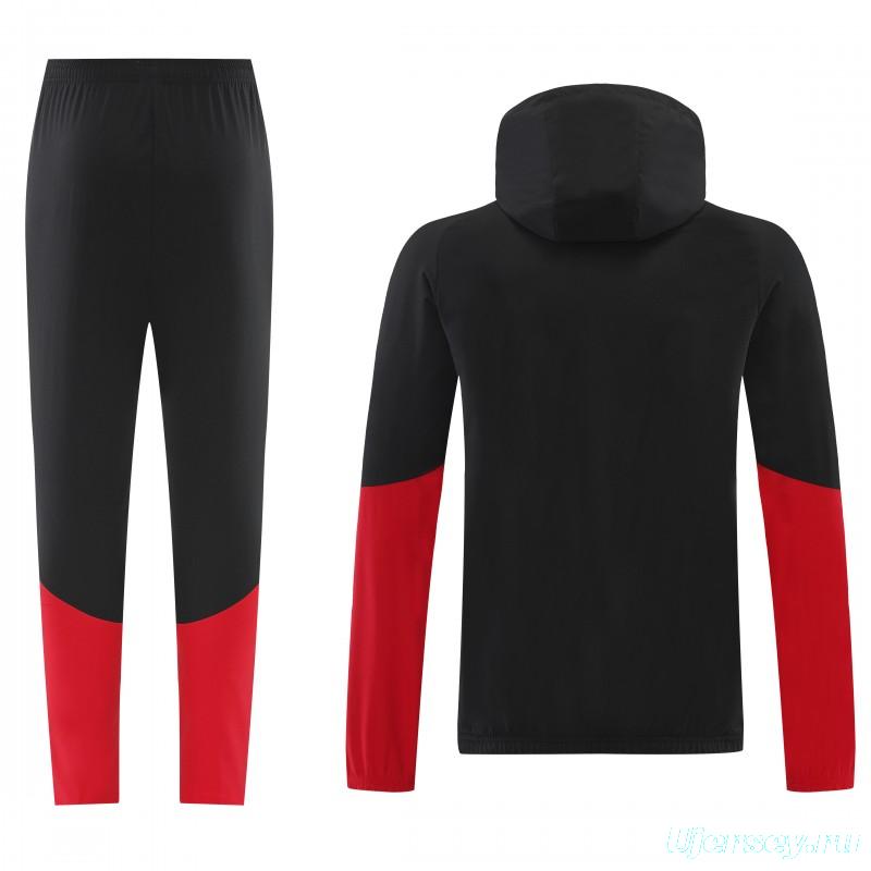 2026 Germany Hoodie Black Full Zipper Windbreaker + Long Pants