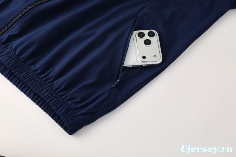 2026 Argentina Navy Blue Full Zipper Jacket + Long Pants