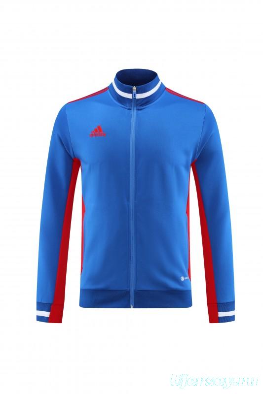 2026 Adidas Blue Full Zipper Jacket + Black Long Pants