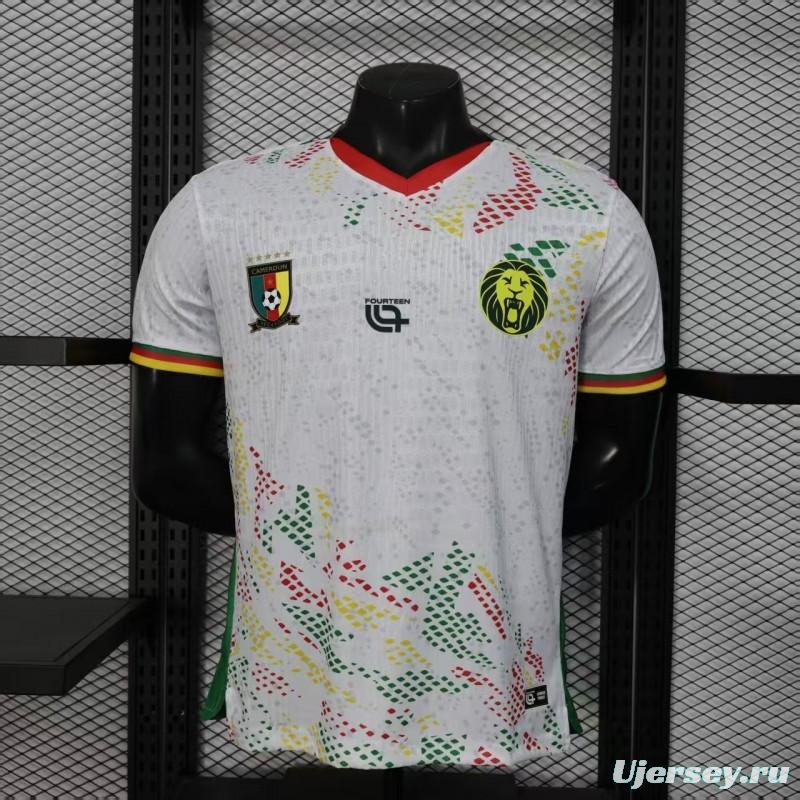 2026 Player Version Cameroon Home White with Red, Dot Pattern Jersey