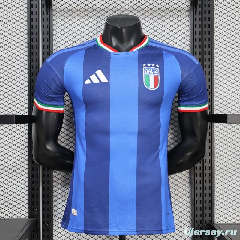 2026 Player Version Italy Blue with Tonal Vertical Stripes Jersey