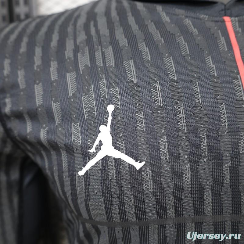 Player Version PSG 25/26 Paris Saint-Germain Black with Grey  Long Sleeve Jersey