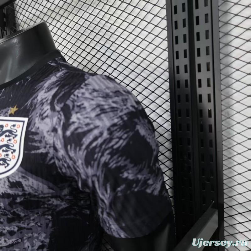 Player Version 2026 England Dark Navy with Lion Brushstroke Pattern Jersey