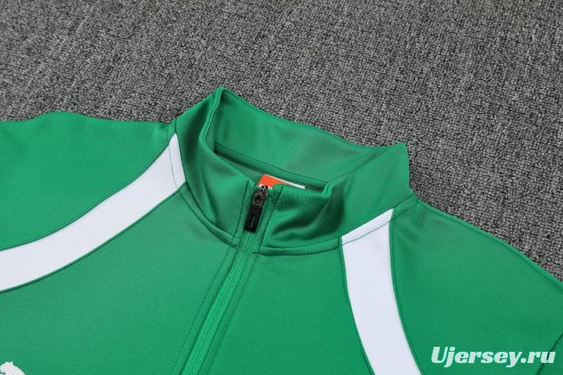 26/27 Senegal Green & White  Full Zipper Jacket Tracksuit + Long Pants