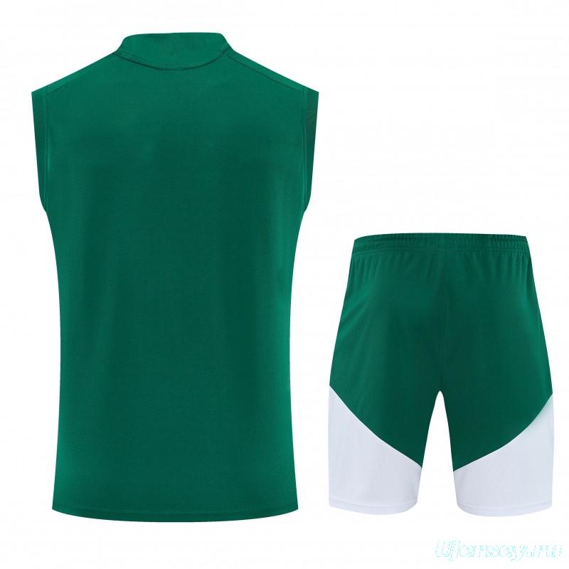 26/27 Italy Green Sleeveless Training Vest +Soccer Shorts