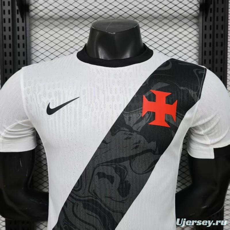 Player Version 26/27 Vasco da Gama Away White with Black Diagonal Sash Jersey