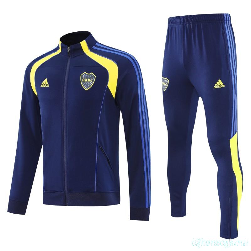 26/27 Boca Juniors Navy Blue Full Zipper Jacket Tracksuit + Long Pants