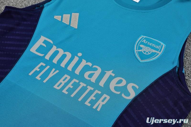 26/27 Arsenal Light Blue & Navy Blue Sleeveless Training Vest + Shorts