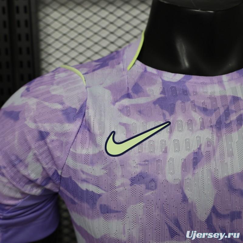 Player Version 2027 South Korea Away Purple Floral Jersey