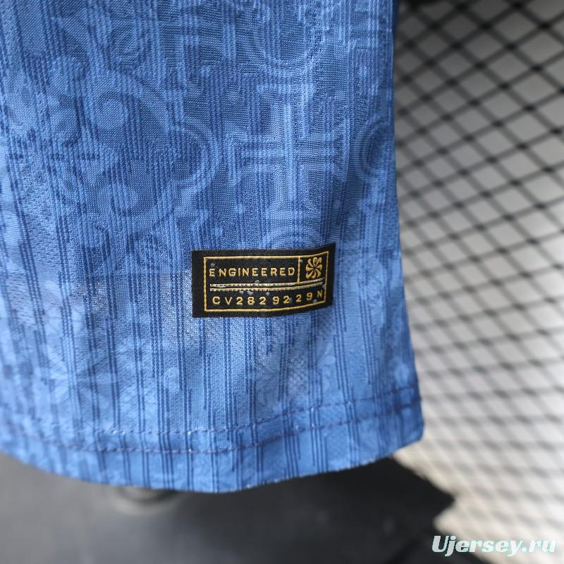 Player Version 2027 Portugal Away Blue with Jacquard Pattern Jersey