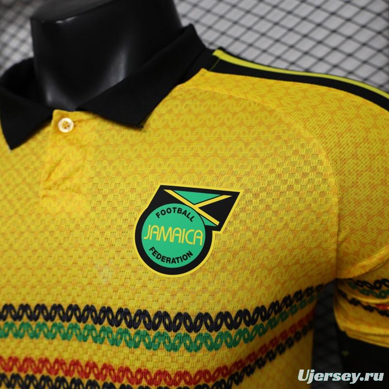 Player Version 2027 Jamaica Home Yellow with Reggae Stripe Jersey