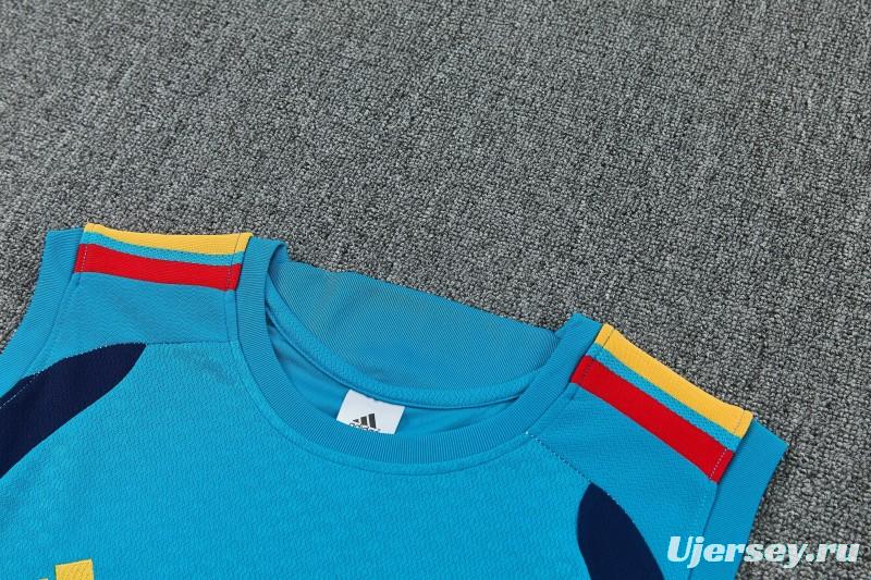 26/27 Spain Light Blue Sleeveless Training Vest +Soccer Shorts