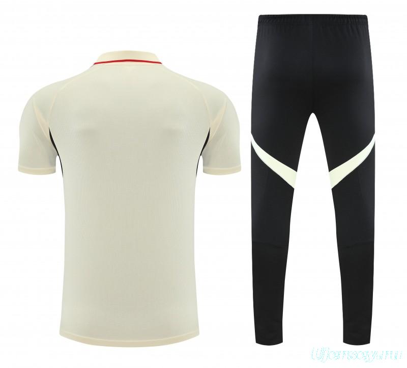 26/27  Liverpool White  Polo Training Shirt + Long Pants Tracksuit