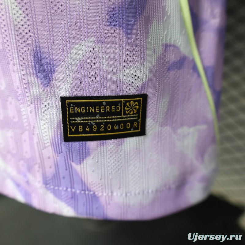 Player Version 2027 South Korea Away Purple Floral Jersey