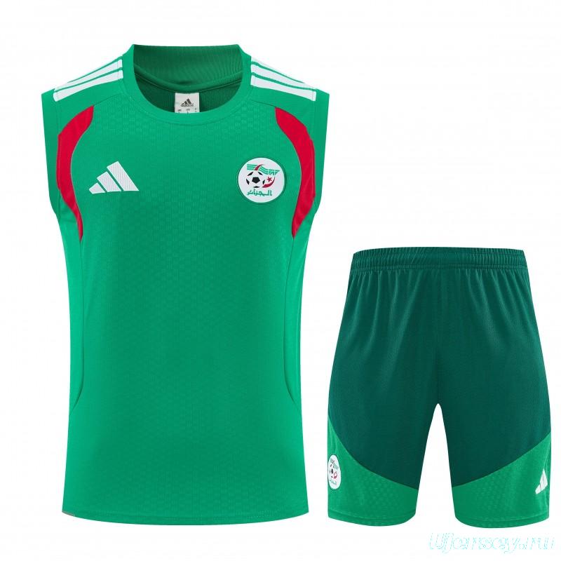 26/27  Algeria Green Sleeveless Training Vest +Shorts Set