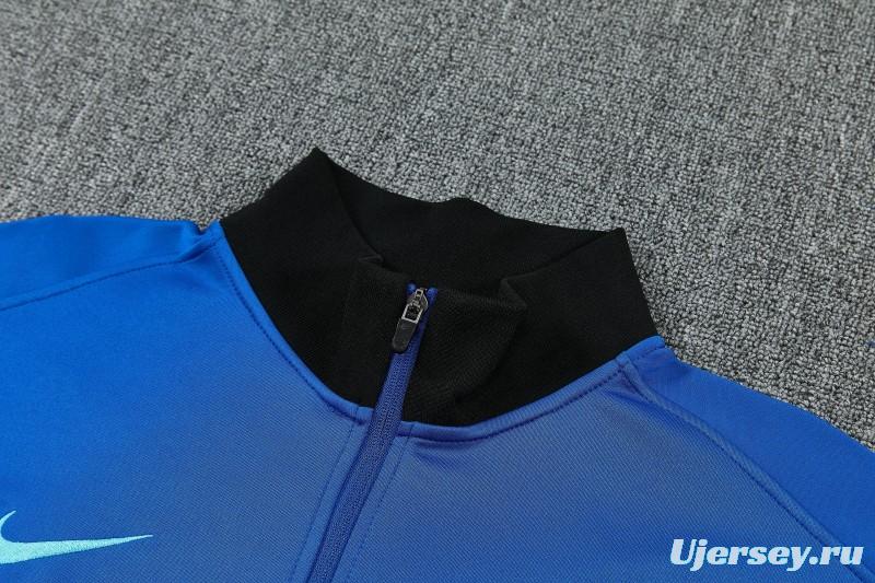 26/27 Inter Milan Blue Full Zipper Jacket Tracksuit + Black Long Pants